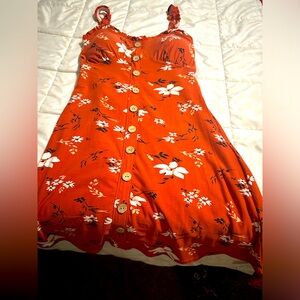Coral Fitted Dress